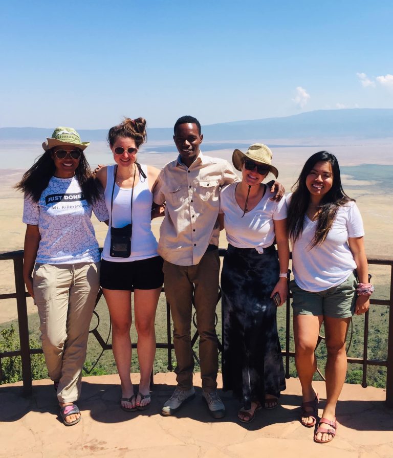 Brighton Guide at Ngorongoro crater view point with Climb Kilimanjaro and Tanzania Safaris 2