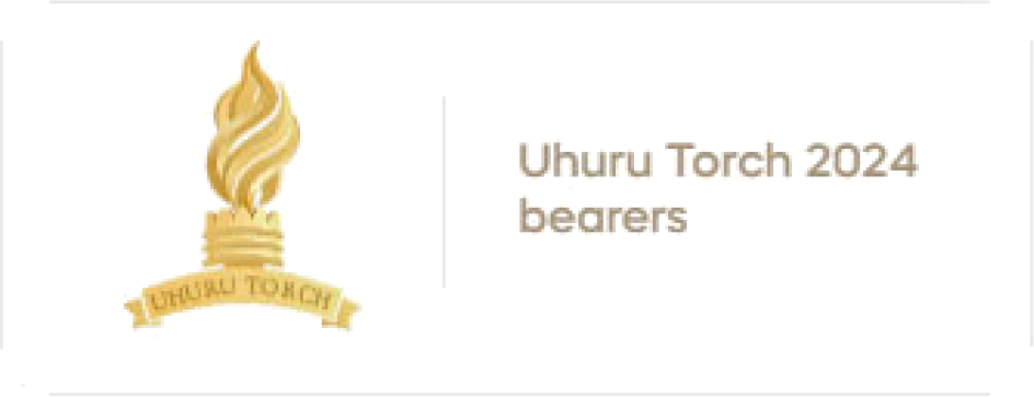 Gold torch trophy with ribbon on a black banner, reading 'Unnum Torch 2024 winners' on the left and right side.